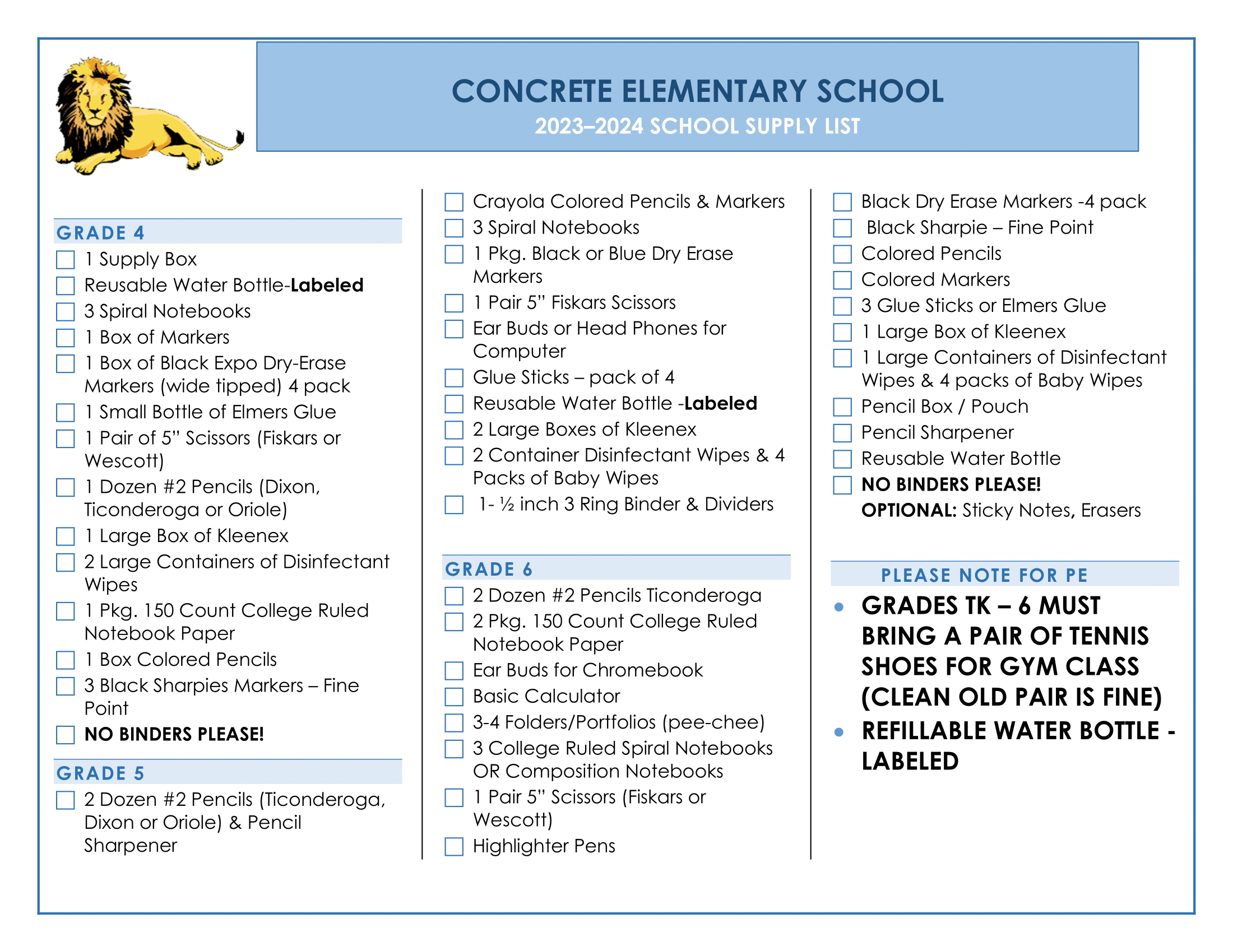 2023-24 School Supply Kits